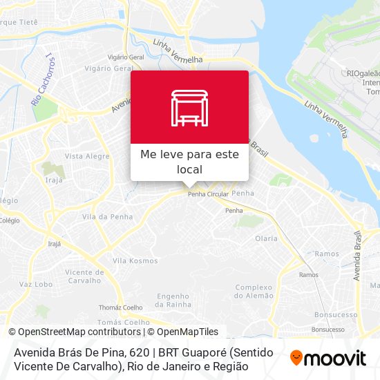 Avenida Brás De Pina, 620 | BRT Guaporé (Sentido Vicente De Carvalho) mapa