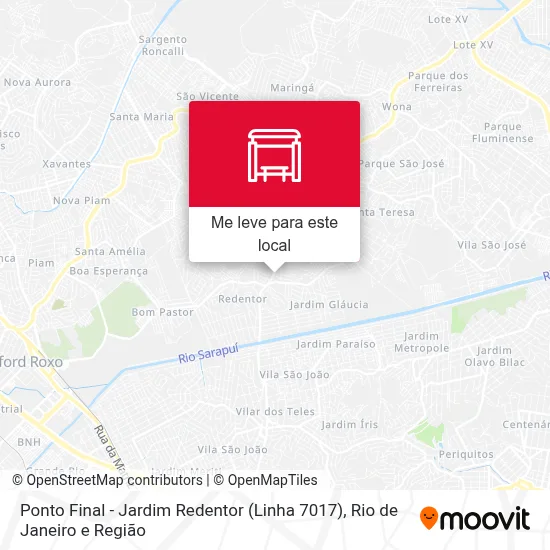 Ponto Final - Jardim Redentor (Linha 7017) mapa