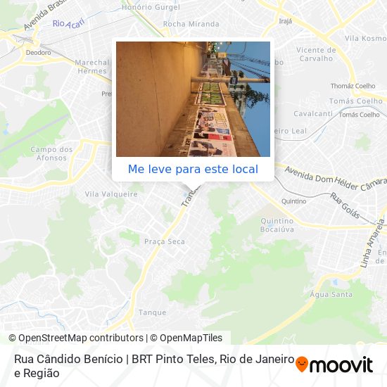 Rua Cândido Benício | BRT Pinto Teles mapa