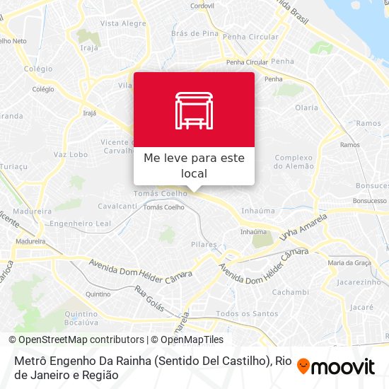 Metrô Engenho Da Rainha (Sentido Del Castilho) mapa