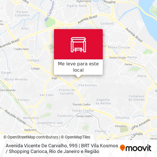 Avenida Vicente De Carvalho, 995 | BRT Vila Kosmos / Shopping Carioca mapa