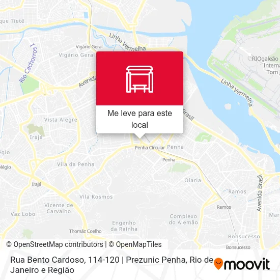 Rua Bento Cardoso, 114-120 | Prezunic Penha mapa