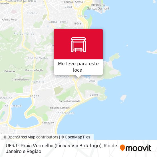 UFRJ - Praia Vermelha (Linhas Via Botafogo) mapa