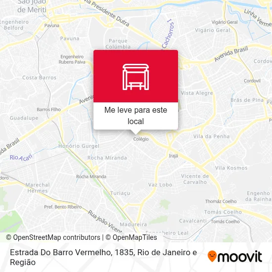 Estrada Do Barro Vermelho, 1835 mapa