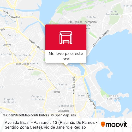 Avenida Brasil - Passarela 13 (Piscinão De Ramos - Sentido Zona Oeste) mapa