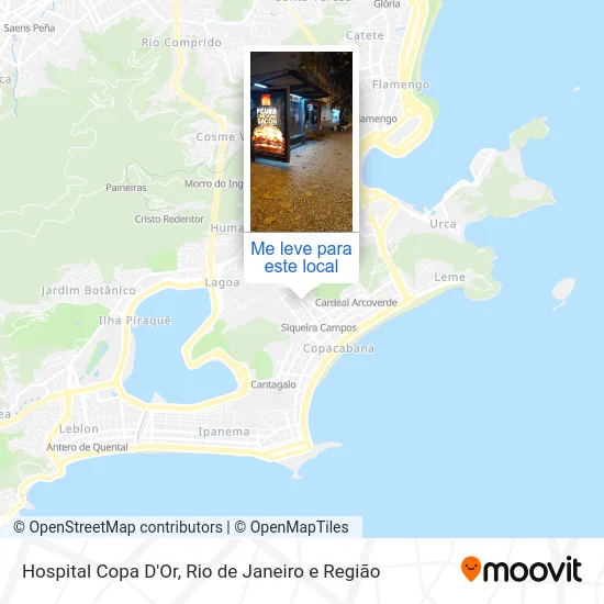 Hospital Copa D'Or mapa