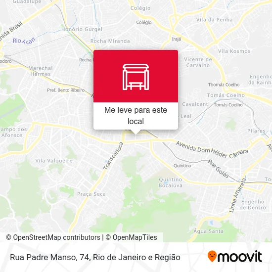 Rua Padre Manso, 74 mapa