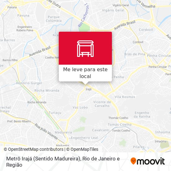 Metrô Irajá (Sentido Madureira) mapa