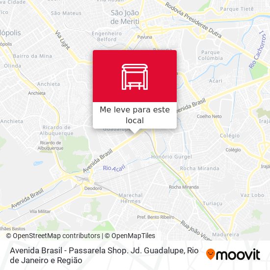 Avenida Brasil - Passarela Shop. Jd. Guadalupe mapa
