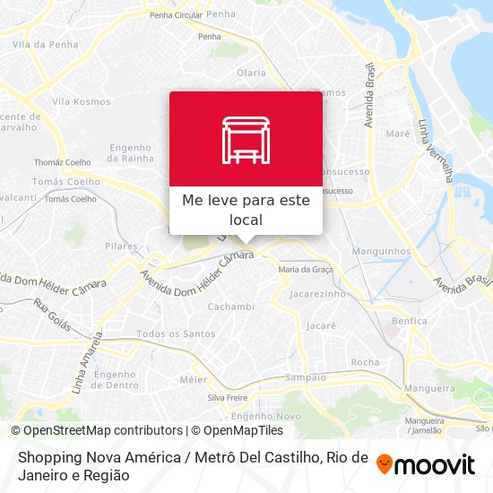 Shopping Nova América / Metrô Del Castilho mapa