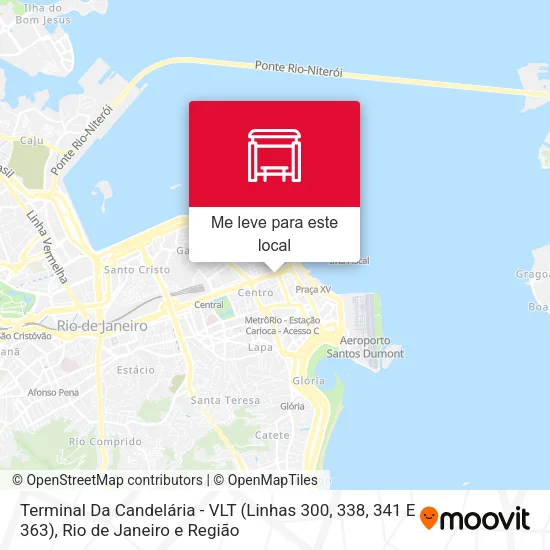 Terminal Da Candelária - VLT (Linhas 300, 338, 341 E 363) mapa