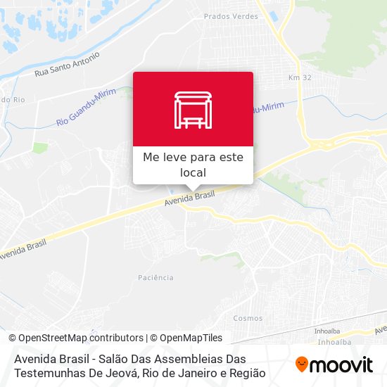 Avenida Brasil - Salão Das Assembleias Das Testemunhas De Jeová mapa