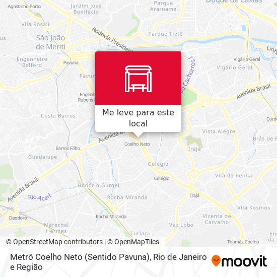 Metrô Coelho Neto (Sentido Pavuna) mapa