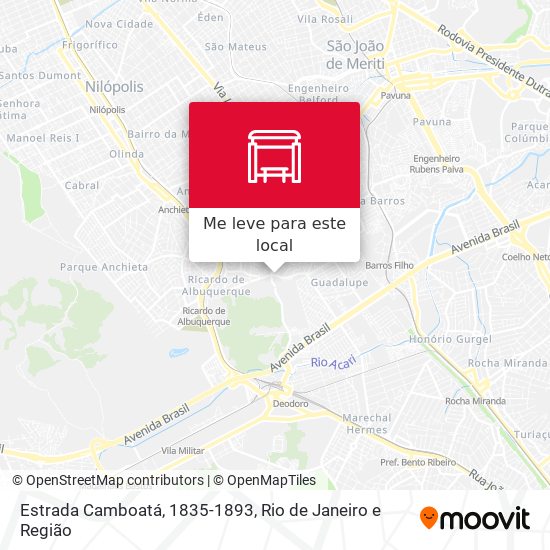 Estrada Camboatá, 1835-1893 mapa