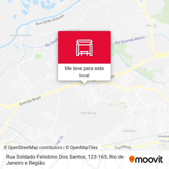 Rua Soldado Felisbino Dos Santos, 123-165 mapa