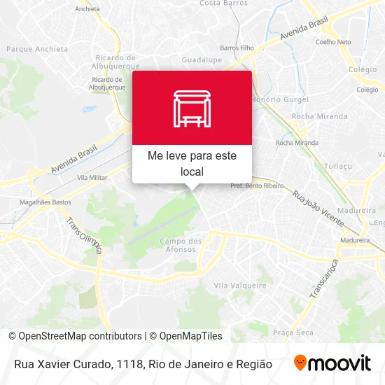 Rua Xavier Curado, 1118 mapa