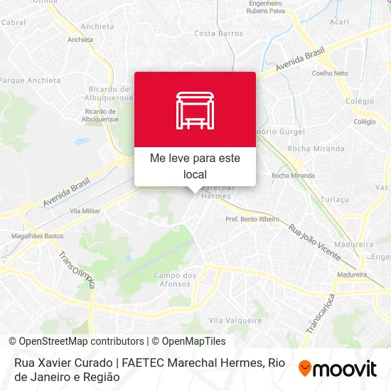 Rua Xavier Curado | FAETEC Marechal Hermes mapa