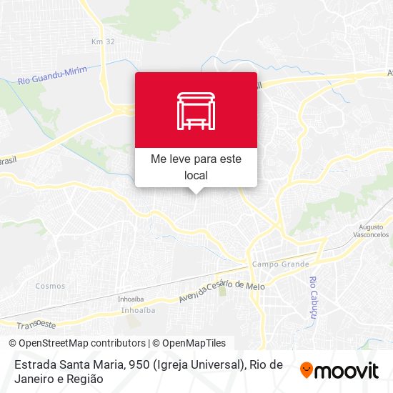 Estrada Santa Maria, 950 (Igreja Universal) mapa