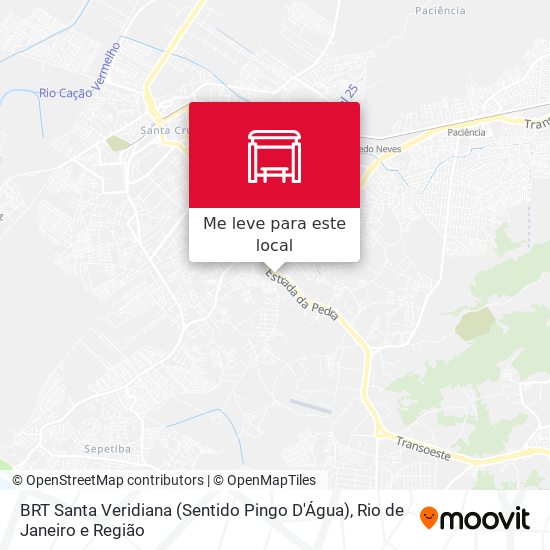 BRT Santa Veridiana (Sentido Pingo D'Água) mapa