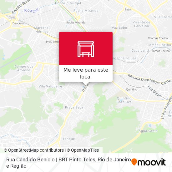 Rua Cândido Benício | BRT Pinto Teles mapa