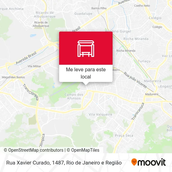 Rua Xavier Curado, 1487 mapa