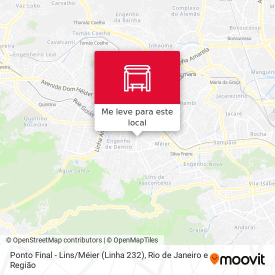 Ponto Final - Lins / Méier (Linha 232) mapa