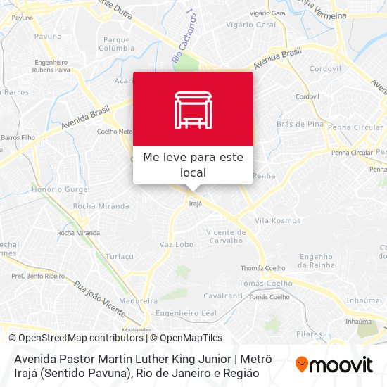 Avenida Pastor Martin Luther King Junior | Metrô Irajá (Sentido Pavuna) mapa