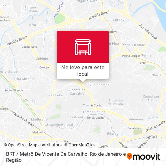 BRT / Metrô De Vicente De Carvalho mapa