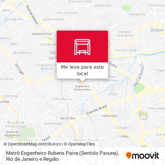 Metrô Engenheiro Rubens Paiva (Sentido Pavuna) mapa