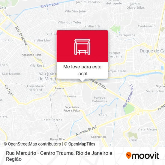 Rua Mercúrio - Centro Trauma mapa