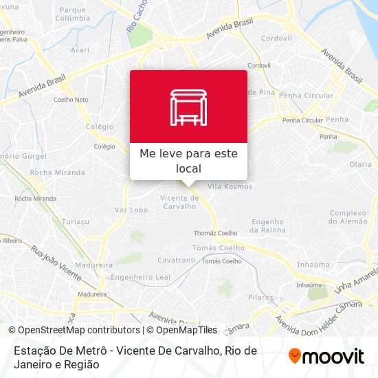 Estação De Metrô - Vicente De Carvalho mapa