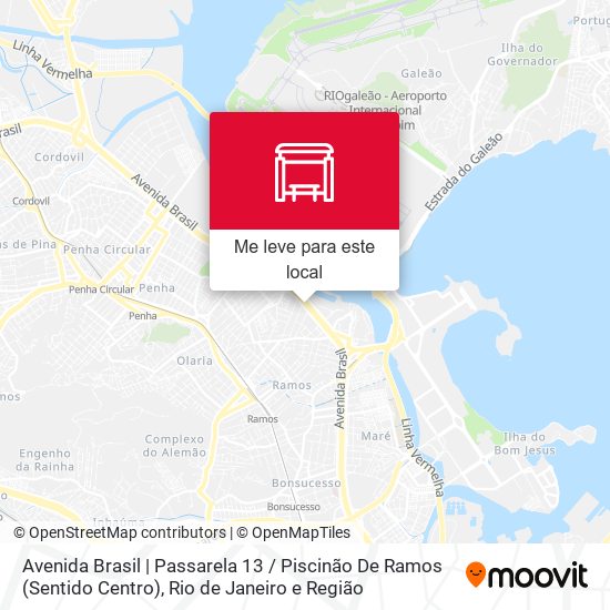 Avenida Brasil | Passarela 13 / Piscinão De Ramos (Sentido Centro) mapa