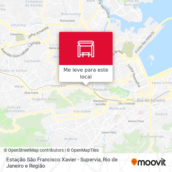 Estação São Francisco Xavier - Supervia mapa