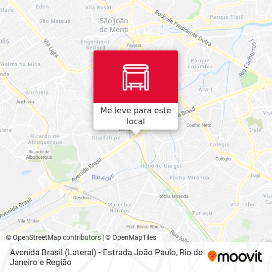 Avenida Brasil (Lateral) - Estrada João Paulo mapa