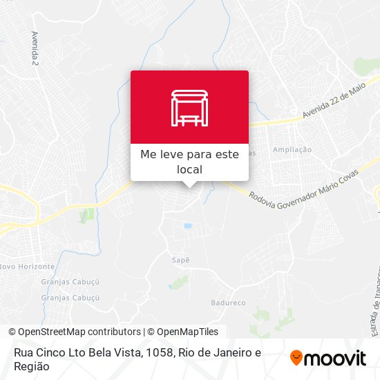 Rua Cinco Lto Bela Vista, 1058 mapa
