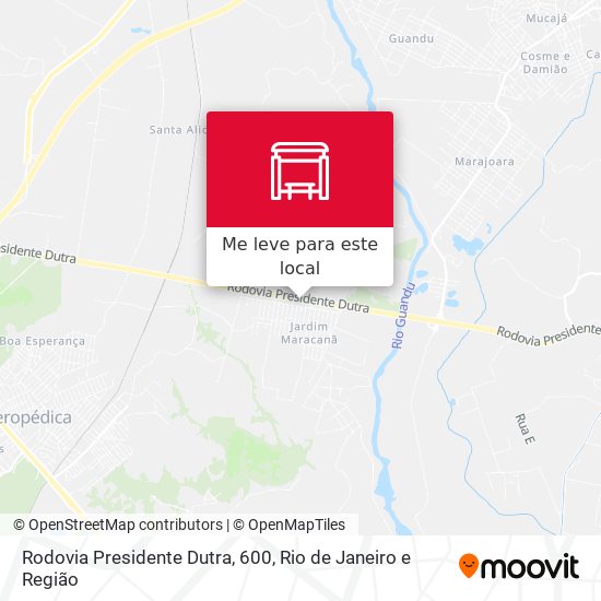 Rodovia Presidente Dutra, 600 mapa