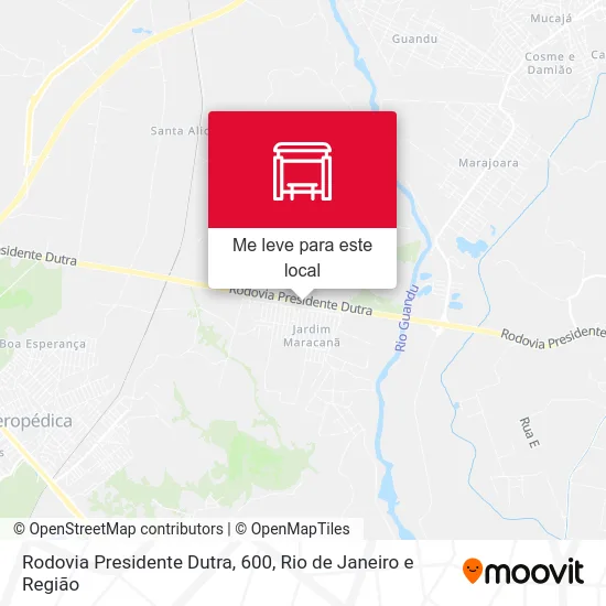 Rodovia Presidente Dutra, 600 mapa