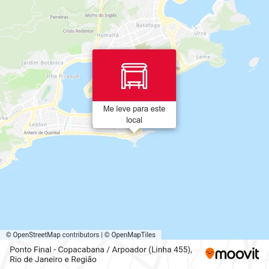 Ponto Final - Copacabana / Arpoador (Linha 455) mapa