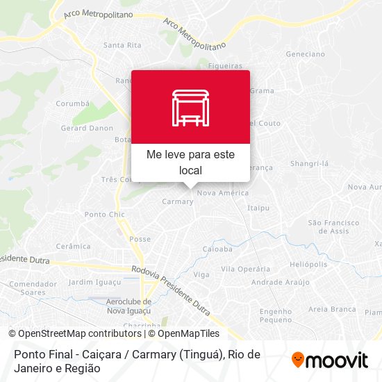 Ponto Final - Caiçara / Carmary (Tinguá) mapa