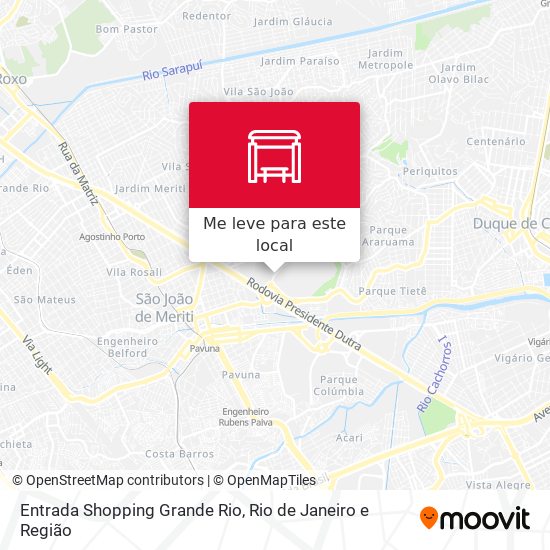 Entrada Shopping Grande Rio mapa