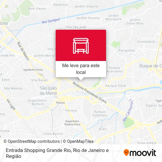 Entrada Shopping Grande Rio mapa