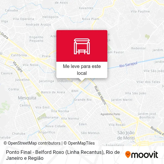Ponto Final - Belford Roxo (Linha Recantus) mapa
