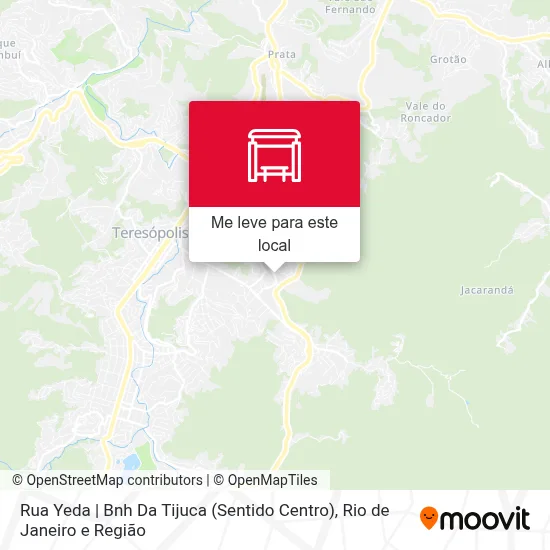 Rua Yeda | Bnh Da Tijuca (Sentido Centro) mapa