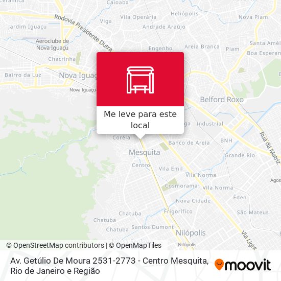 Av. Getúlio De Moura 2531-2773 - Centro Mesquita mapa