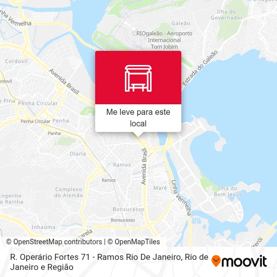 R. Operário Fortes 71 - Ramos Rio De Janeiro mapa