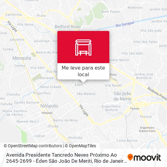 Avenida Presidente Tancredo Neves Próximo Ao 2645-2699 - Éden São João De Meriti mapa