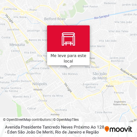 Avenida Presidente Tancredo Neves Próximo Ao 128 - Éden São João De Meriti mapa