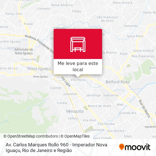 Av. Carlos Marques Rollo 960 - Imperador Nova Iguaçu mapa