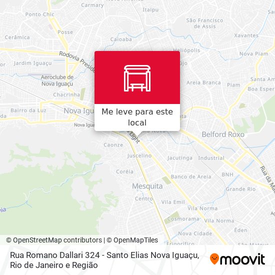 Rua Romano Dallari 324 - Santo Elias Nova Iguaçu mapa