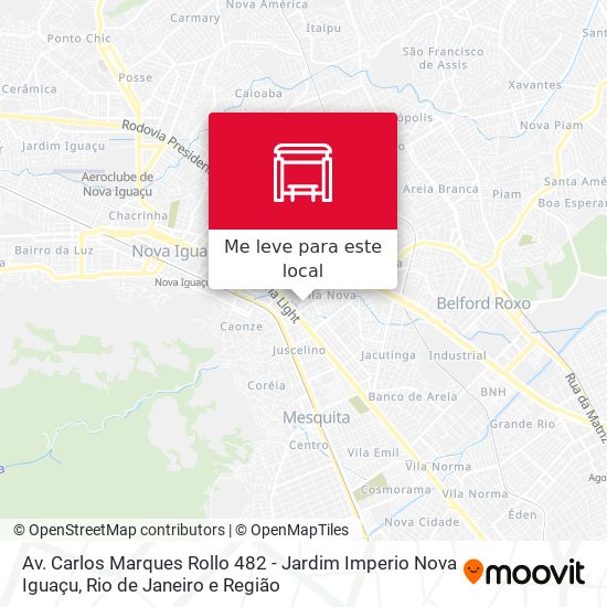 Av. Carlos Marques Rollo 482 - Jardim Imperio Nova Iguaçu mapa